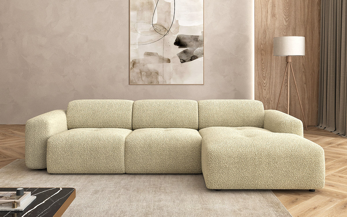 Designer L-bank Calm in Bouclé