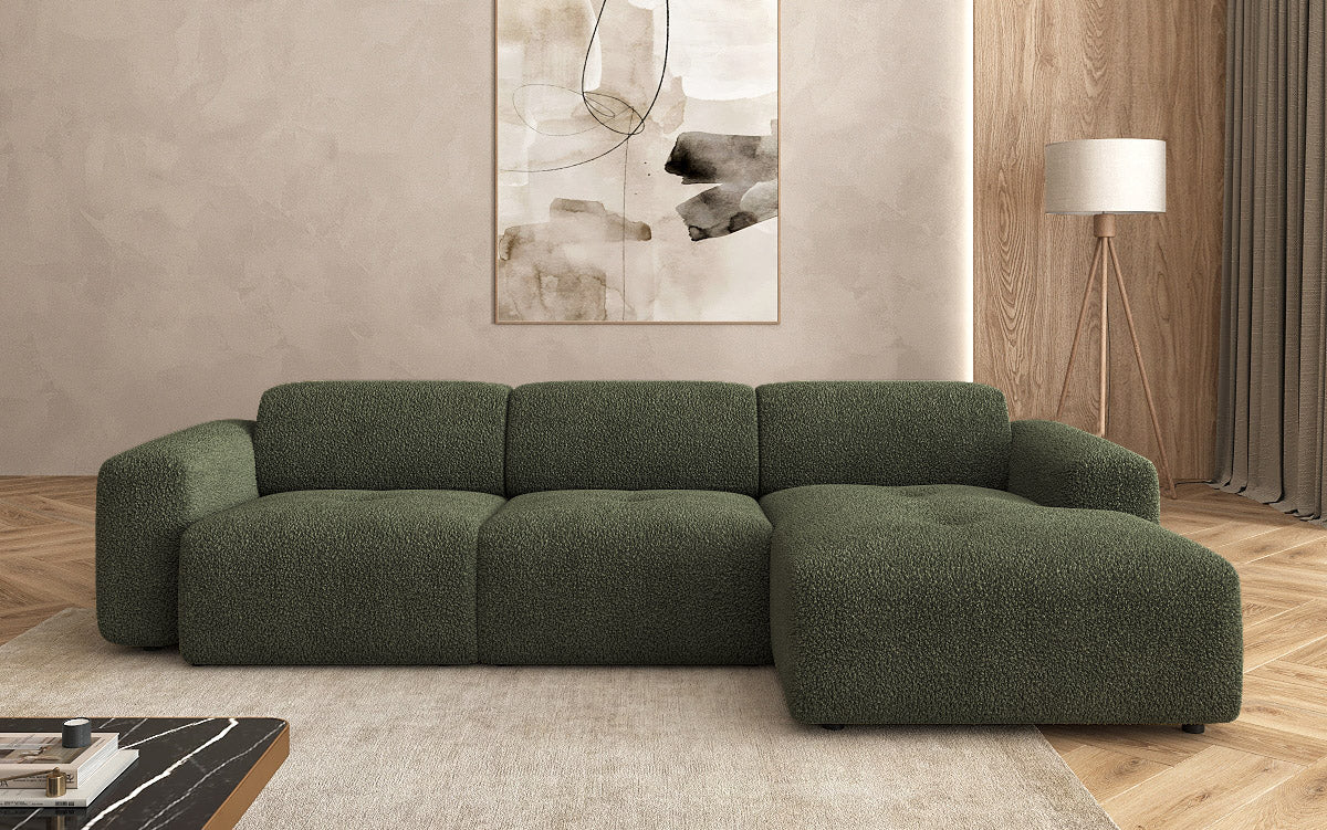 Designer L-bank Calm in Bouclé