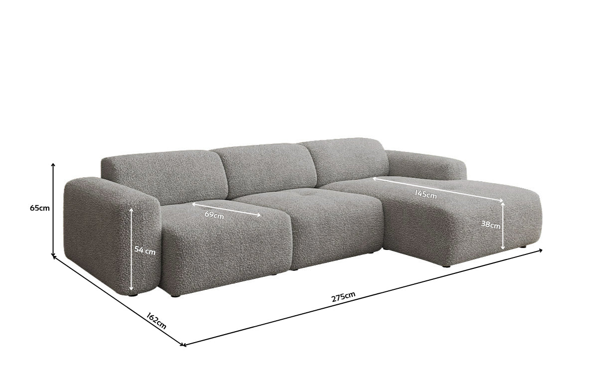 Designer L-bank Calm in Bouclé