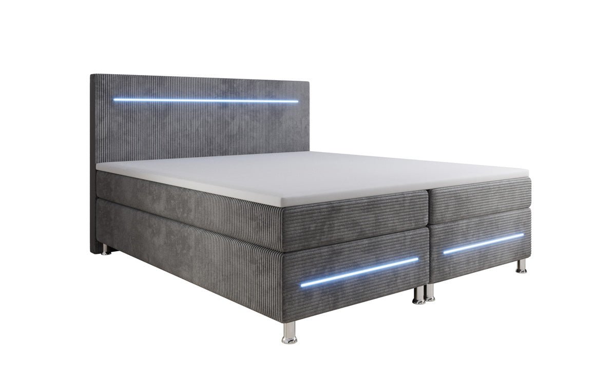 Boxspringbed Sejour met LED in Ribstof