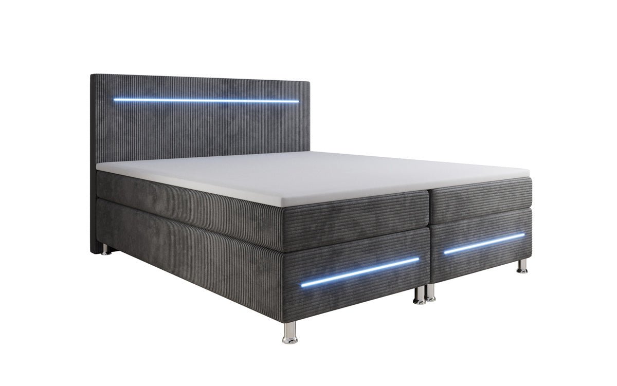 Boxspringbed Sejour met LED in Ribstof