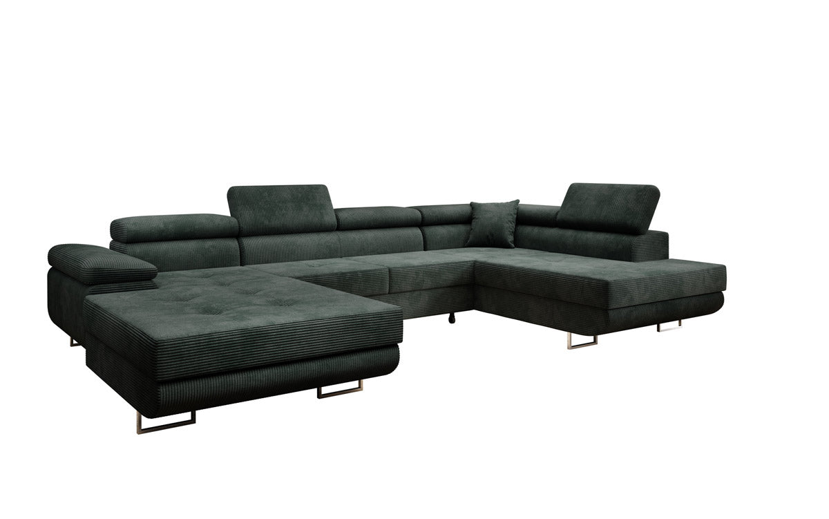 Designer Sofa Lago met slaap- en klapfunctie in corduroy