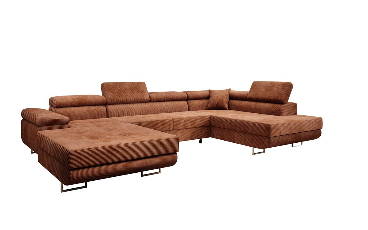 Designer Sofa Lago met slaap- en klapfunctie in corduroy