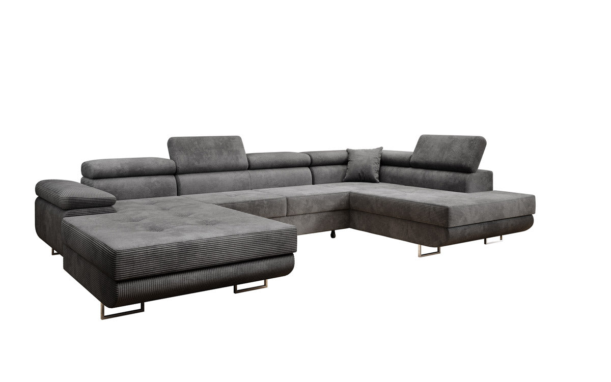 Designer Sofa Lago met slaap- en klapfunctie in corduroy