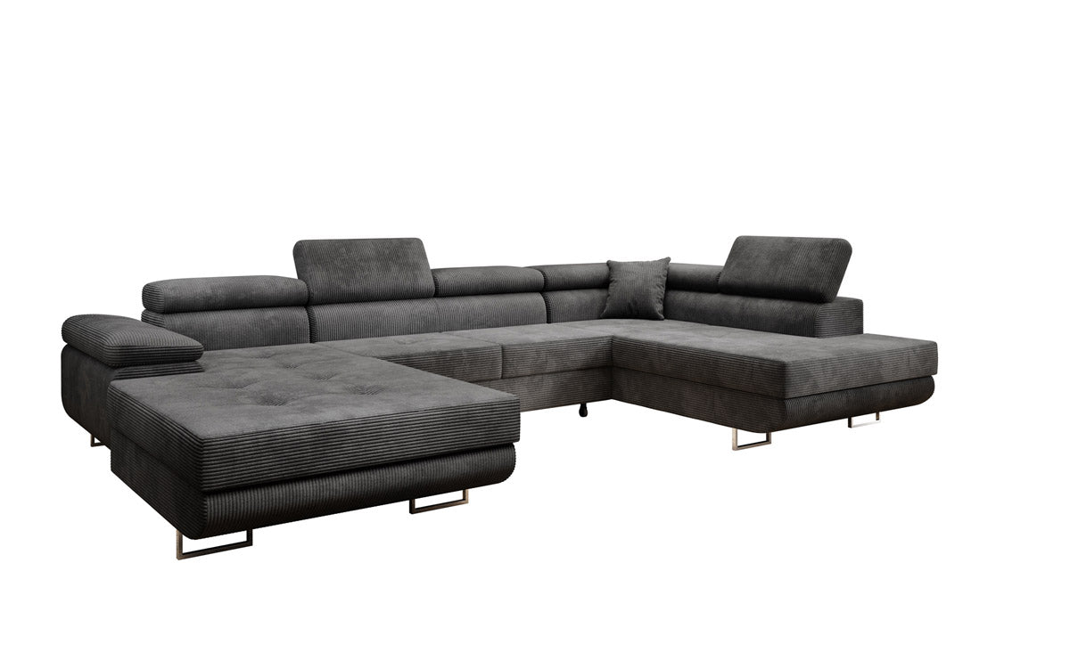 Designer Sofa Lago met slaap- en klapfunctie in corduroy