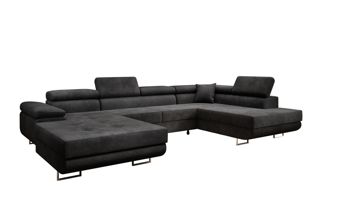 Designer Sofa Lago met slaap- en klapfunctie in corduroy