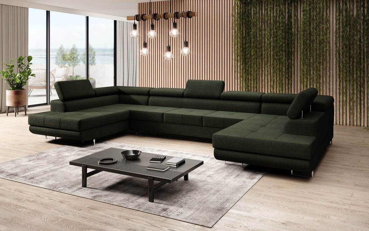 Designerbank Taormina met slaap- en klapfunctie in bouclé