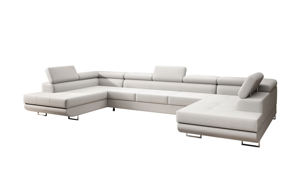 Designerbank Taormina met slaap- en klapfunctie in bouclé