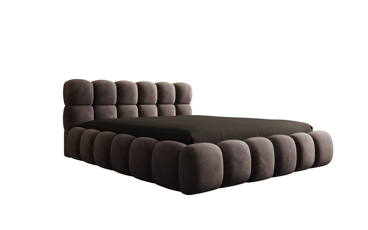 Designer Polsterbett Boston Samt mit Stauraum inkl. Aufbau