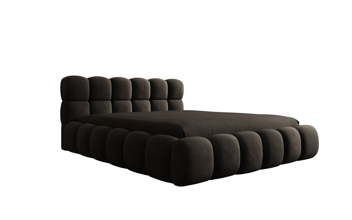 Designer Polsterbett Boston Samt mit Stauraum inkl. Aufbau