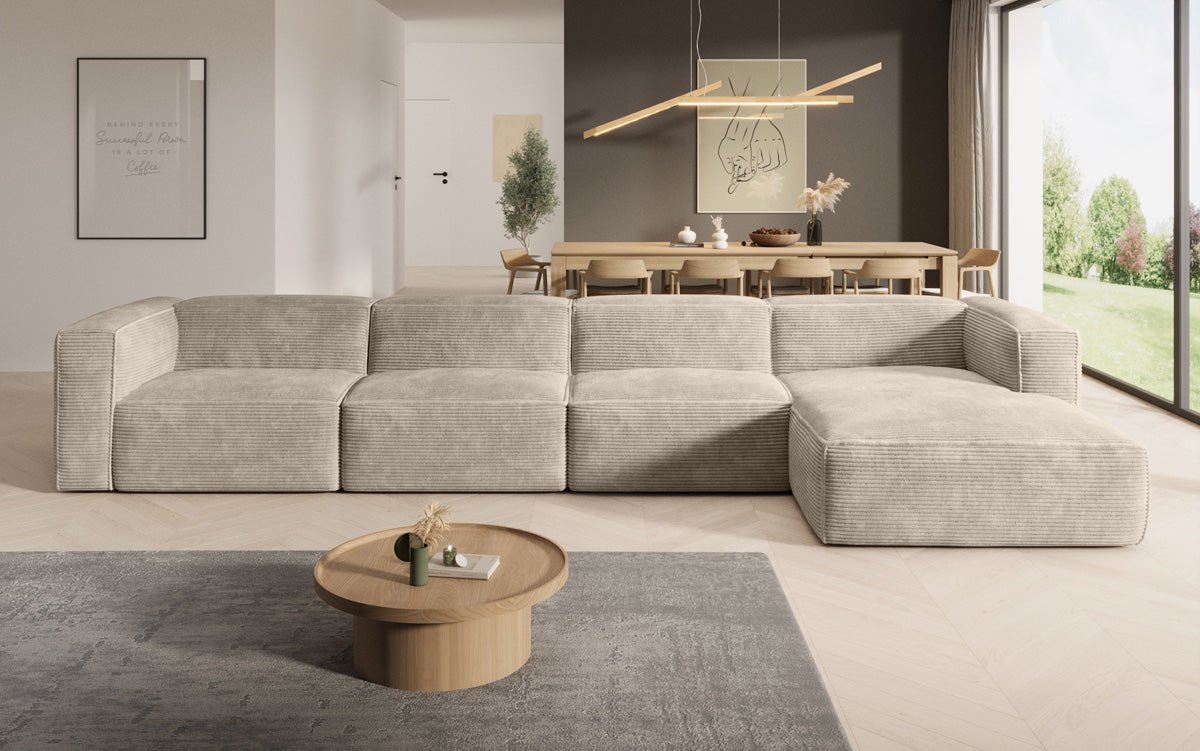 Designer Sofa Comfy L Maxi in Ribstof