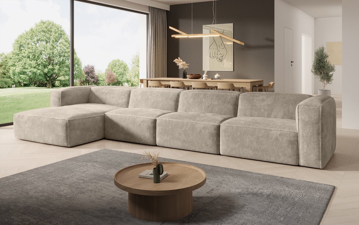 Designer Sofa Comfy L Maxi in Ribstof
