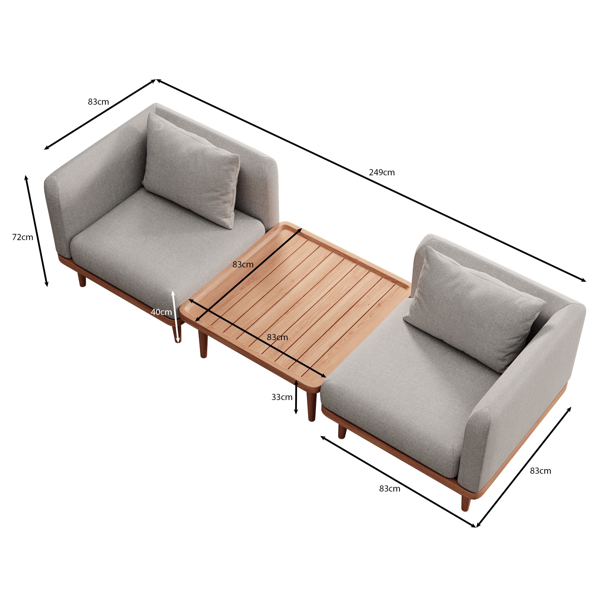 Nouri – 2 loungemodule & tafel | Aevora™ Kollektion