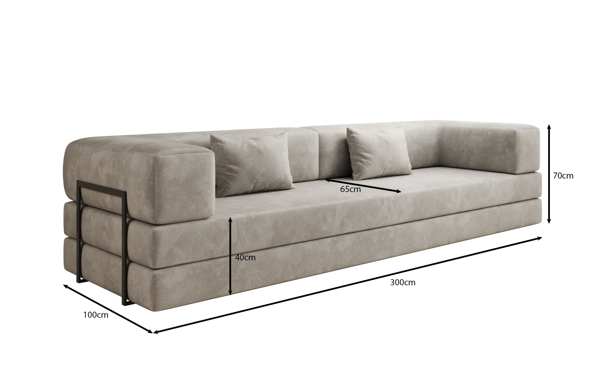 Designer Sofa Lazy 3-zits XXL in fluweel