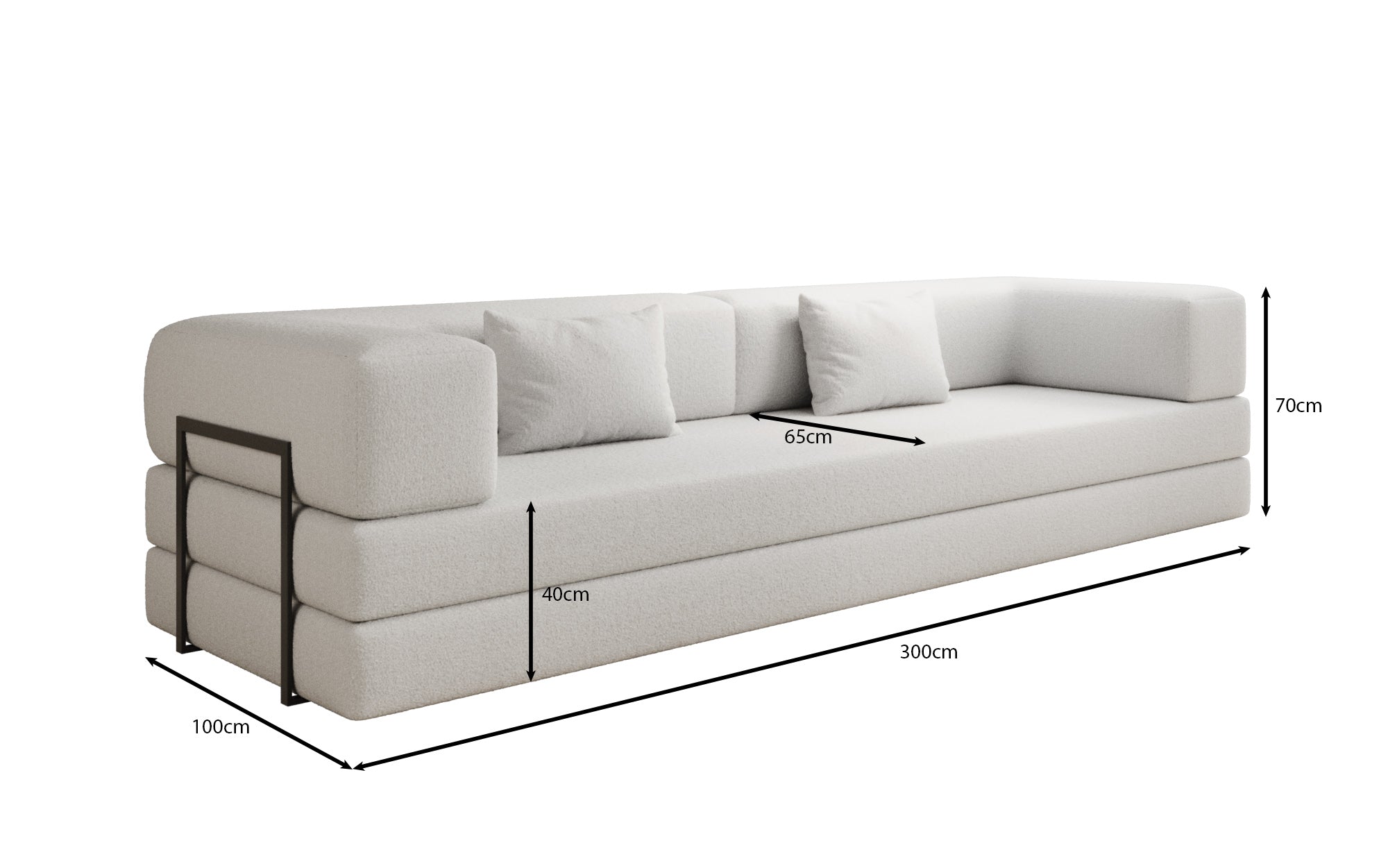 Designer Sofa Lazy 3-zits XXL in Bouclé