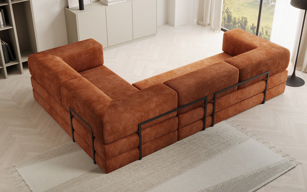 Designer Sofa Lazy L gesloten in Cord