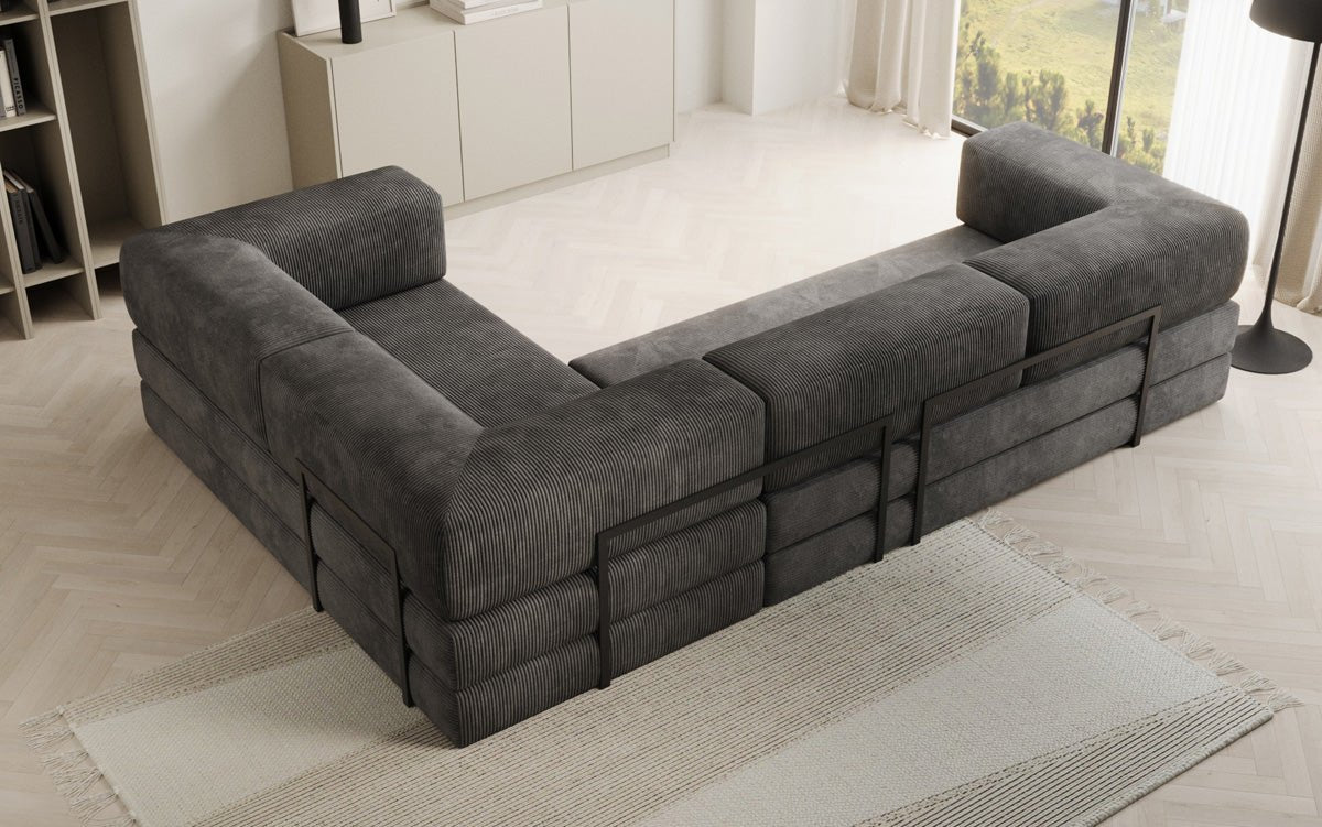 Designer Sofa Lazy L gesloten in Cord