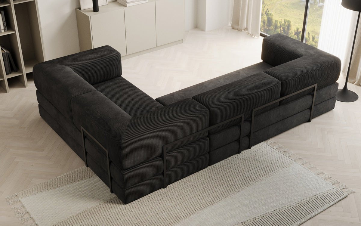 Designer Sofa Lazy L gesloten in Cord