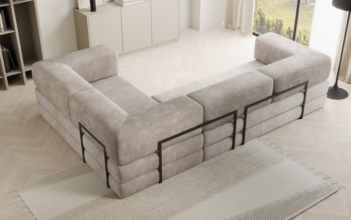 Designer Sofa Lazy L gesloten in Cord