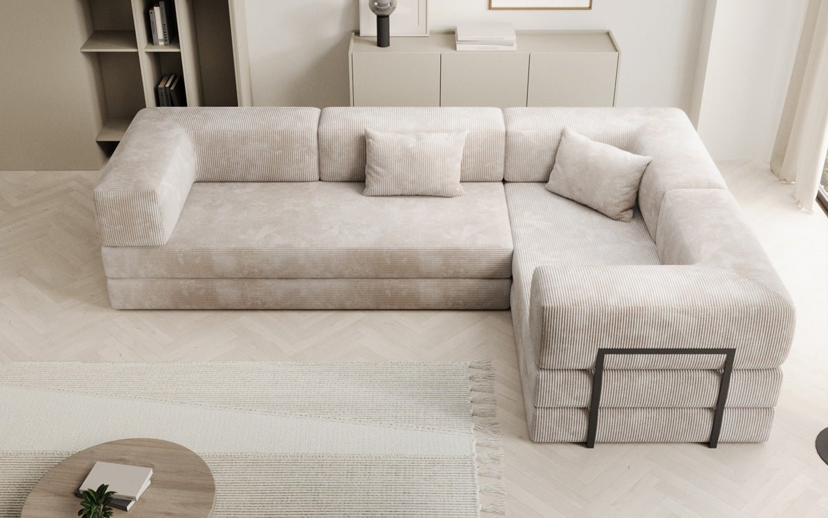 Designer Sofa Lazy L gesloten in Cord