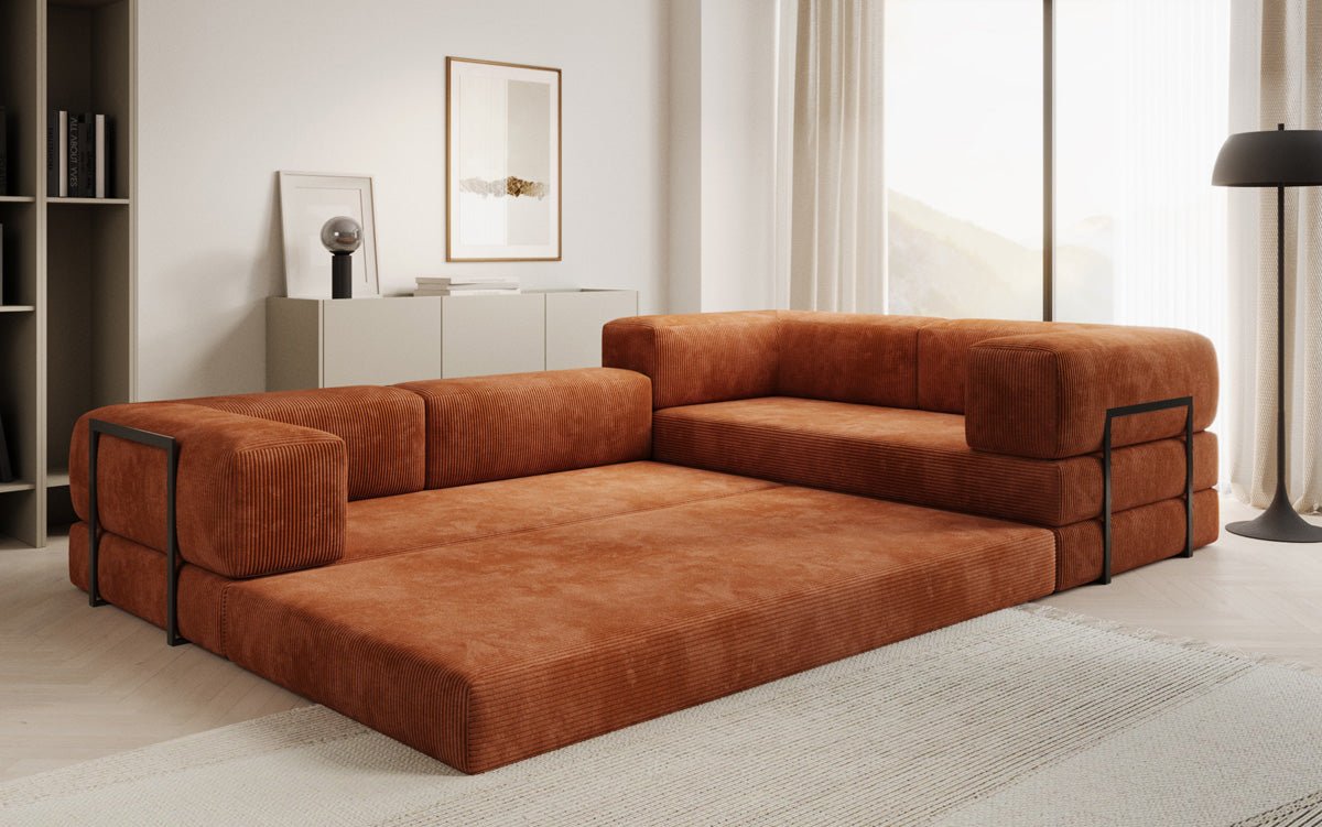 Designer Sofa Lazy L gesloten in Cord