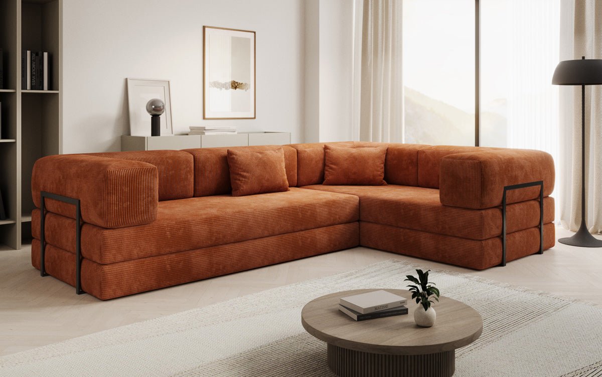 Designer Sofa Lazy L gesloten in Cord