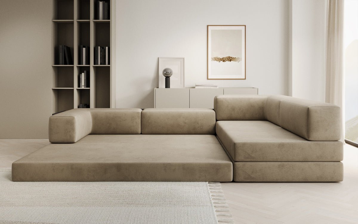 Designer Sofa Lazy L in Fluweel