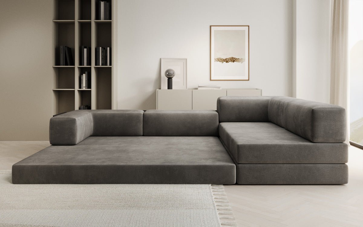 Designer Sofa Lazy L in Fluweel