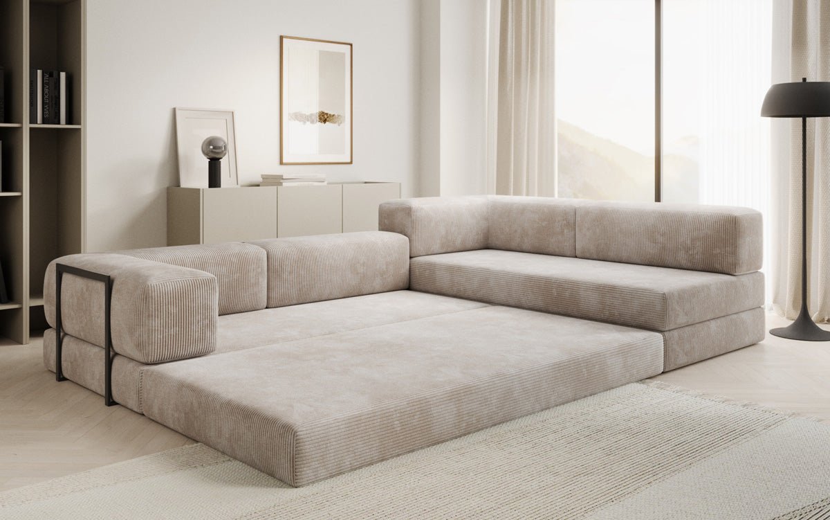 Designer Sofa Lazy L in Corduroy