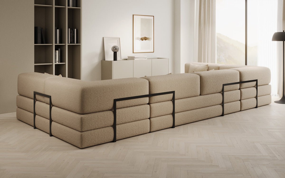 Designerbank Lazy U in Bouclé