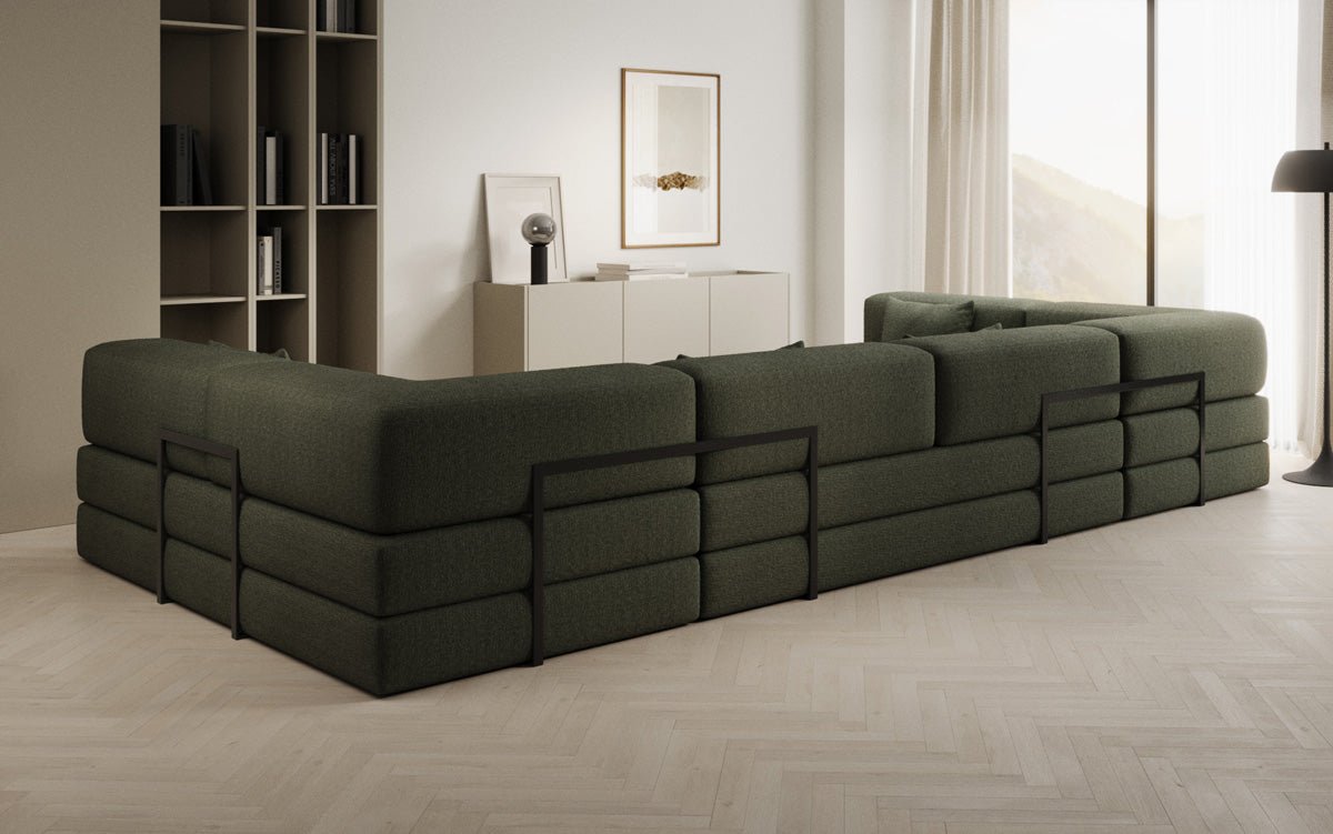 Designerbank Lazy U in Bouclé