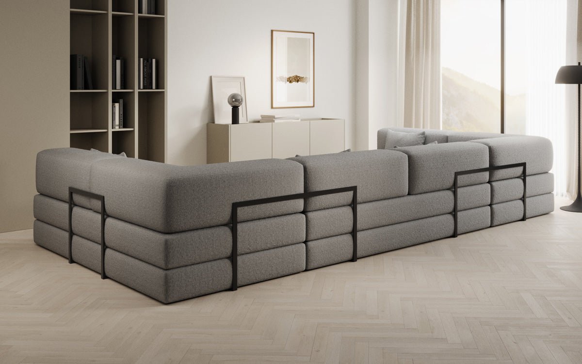 Designerbank Lazy U in Bouclé