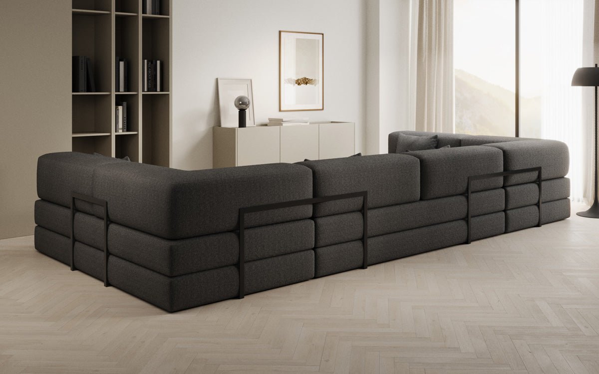 Designerbank Lazy U in Bouclé