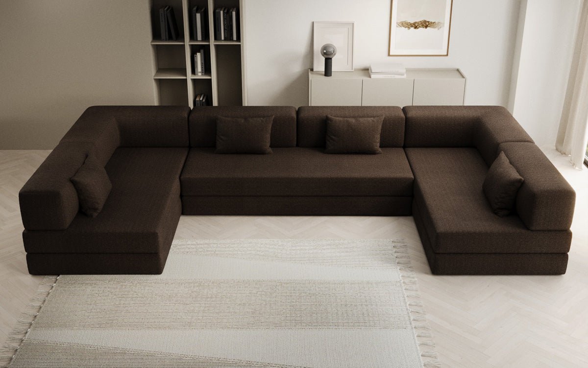 Designerbank Lazy U in Bouclé