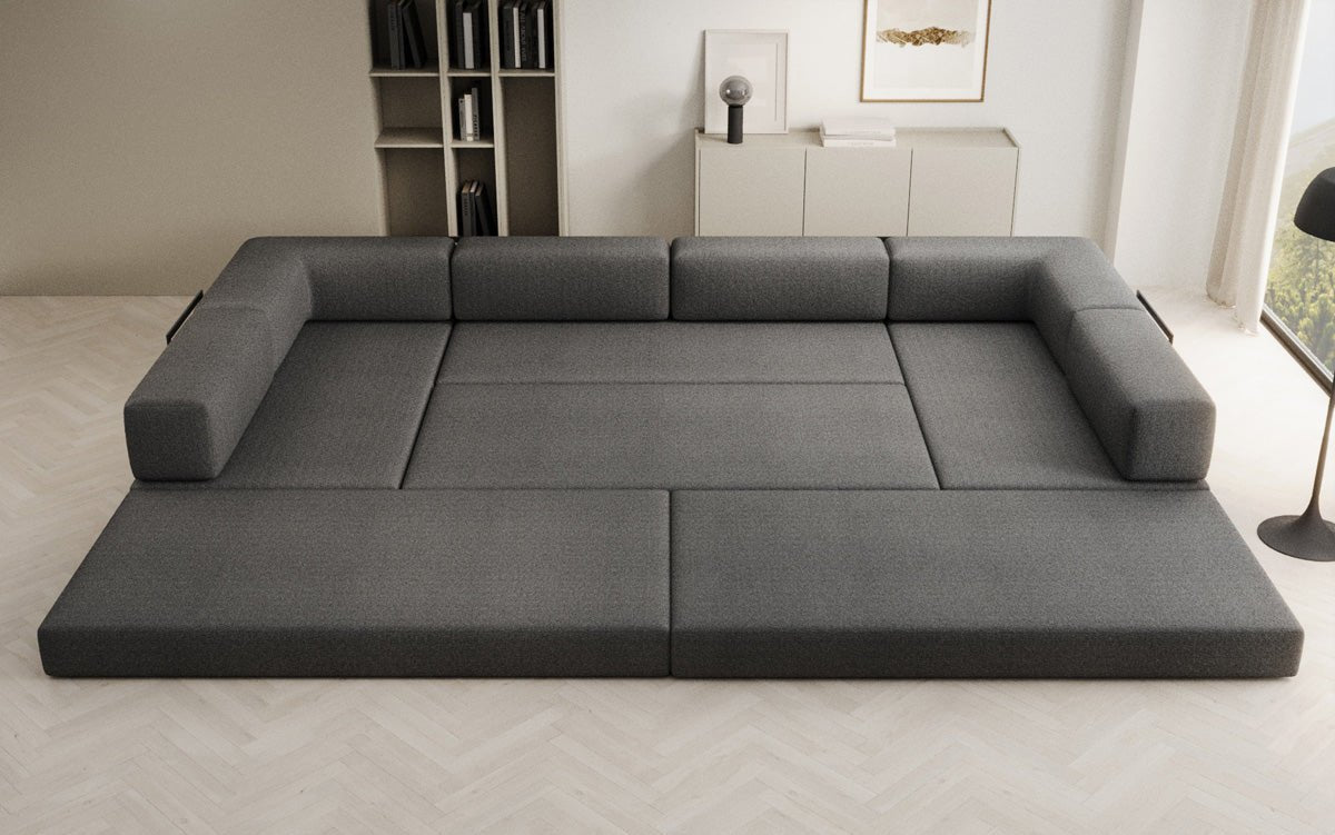 Designerbank Lazy U in Bouclé
