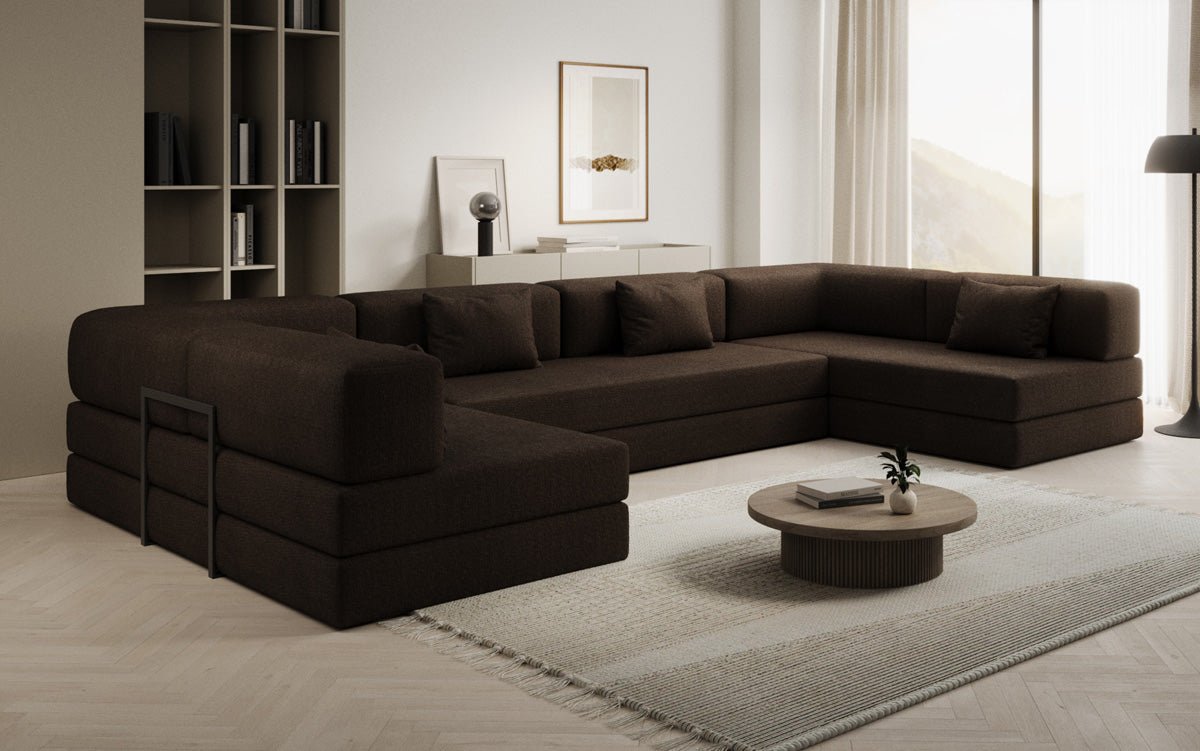 Designerbank Lazy U in Bouclé