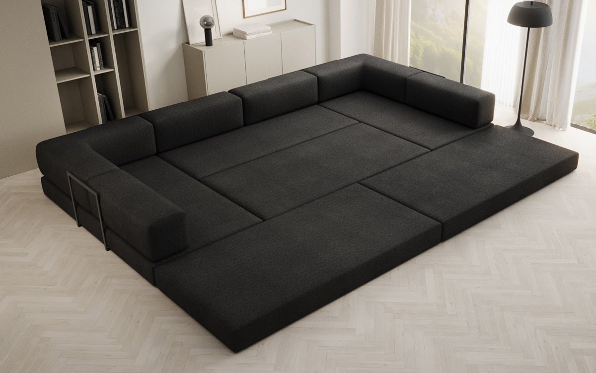 Designerbank Lazy U in Bouclé