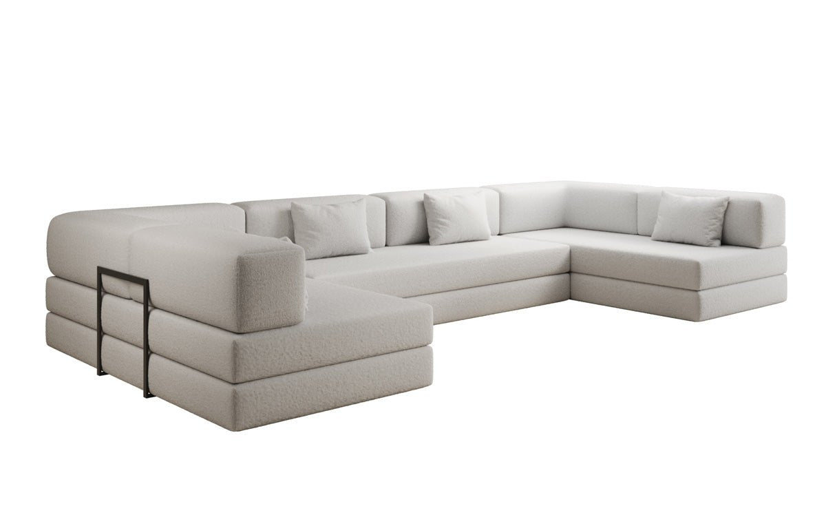 Designerbank Lazy U in Bouclé