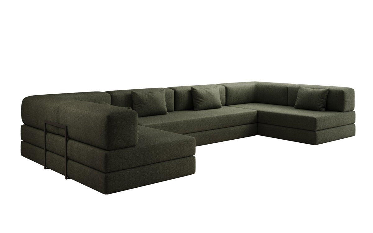 Designerbank Lazy U in Bouclé