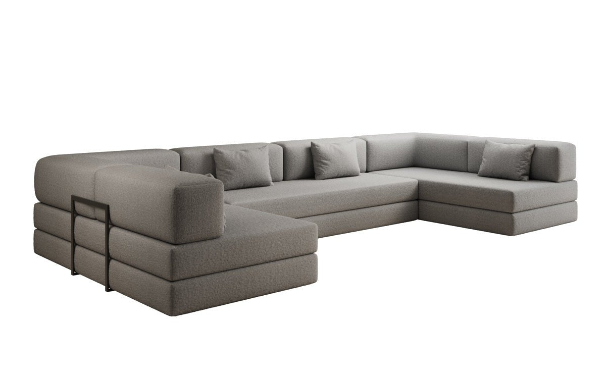 Designerbank Lazy U in Bouclé