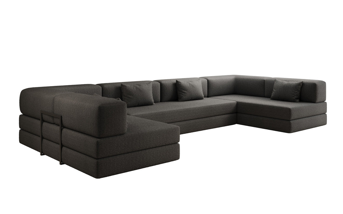 Designerbank Lazy U in Bouclé