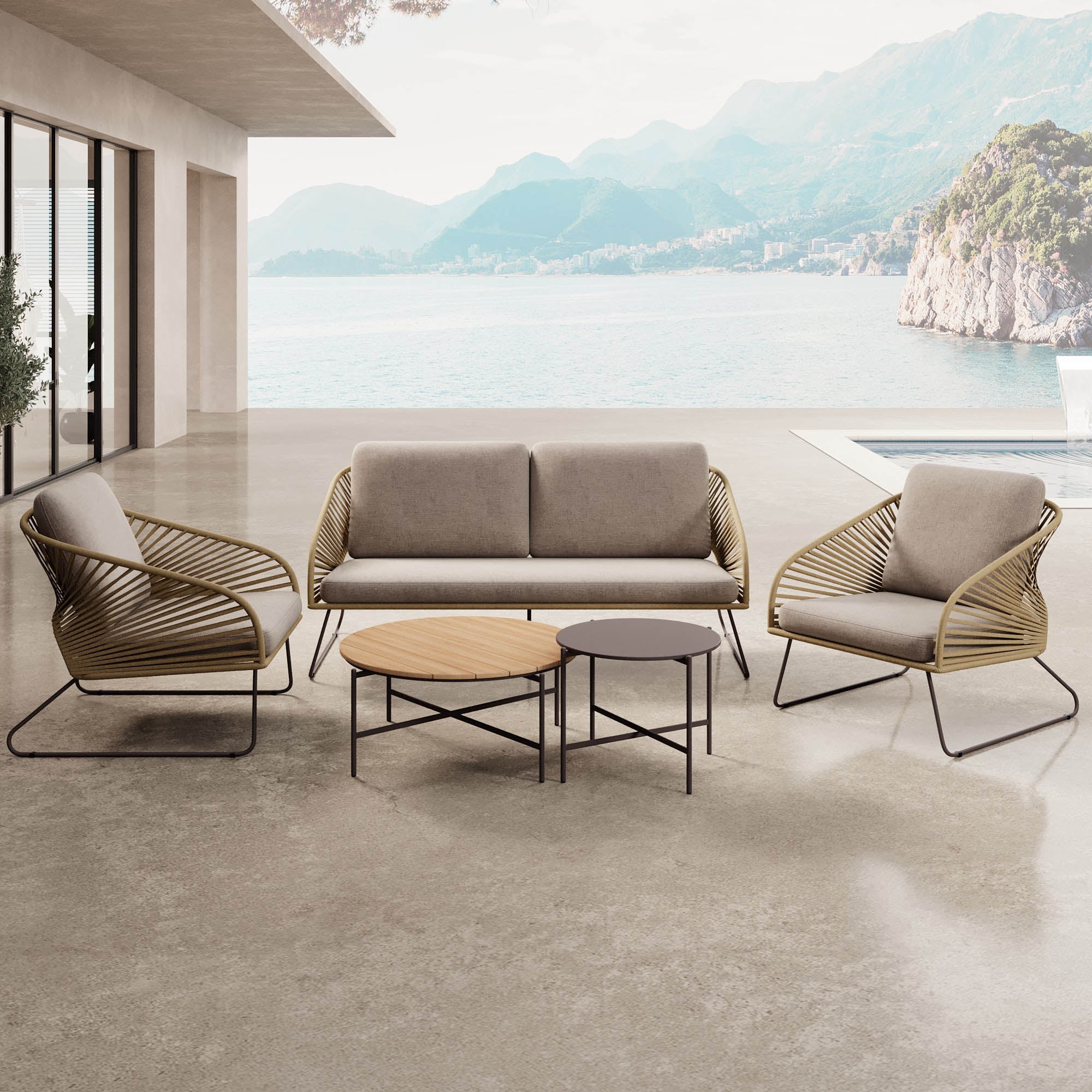 Garten Lounge Set Veleno Beige/Zand