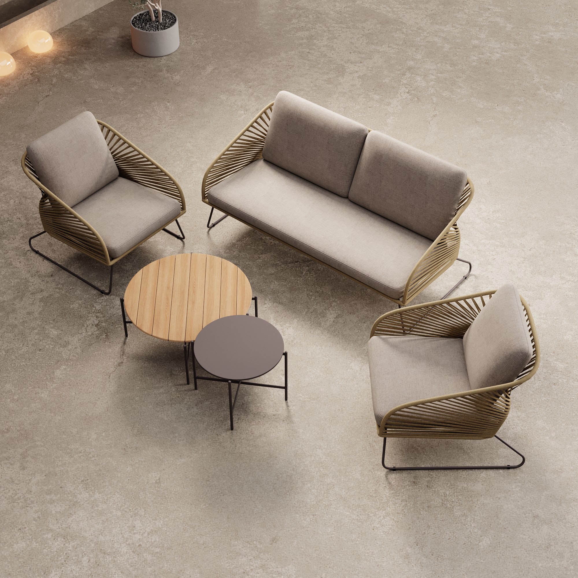 Garten Lounge Set Veleno Beige/Zand