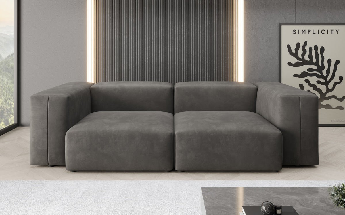 Designer 2-zits bank Snug in Fluweel