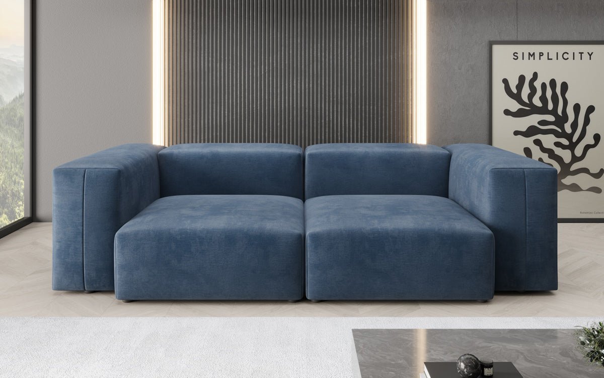 Designer 2-zits bank Snug in Fluweel