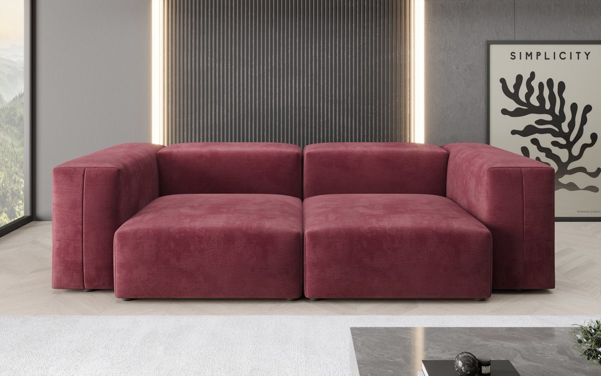 Designer 2-zits bank Snug in Fluweel