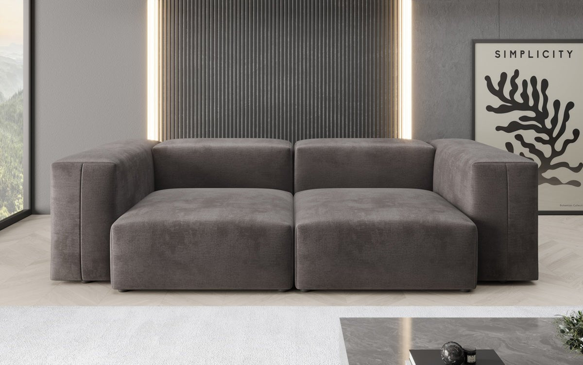 Designer 2-zits bank Snug in Fluweel