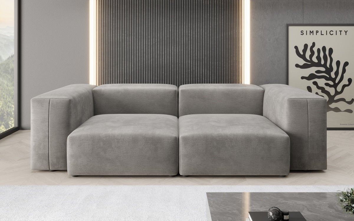Designer 2-zits bank Snug in Fluweel