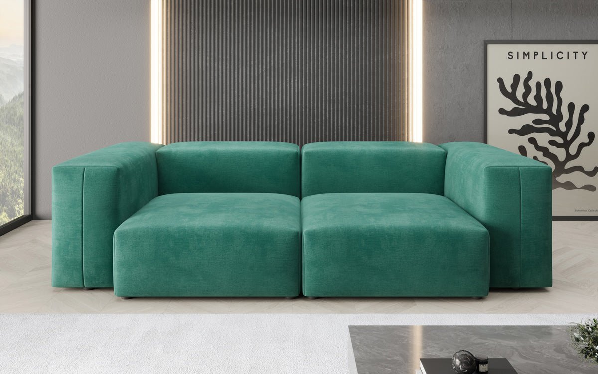 Designer 2-zits bank Snug in Fluweel