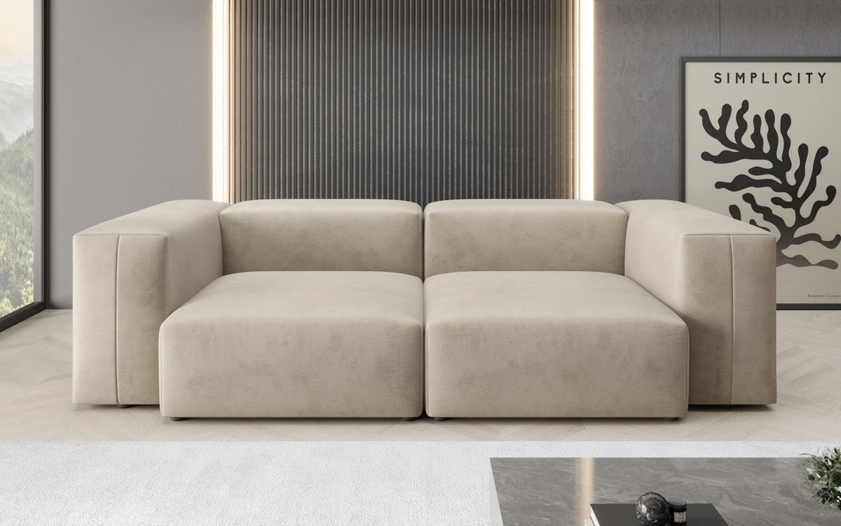 Designer 2-zits bank Snug in Fluweel